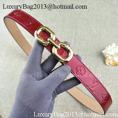 Louis Vuitton 30mm Patent Leather Belt M4226 Red