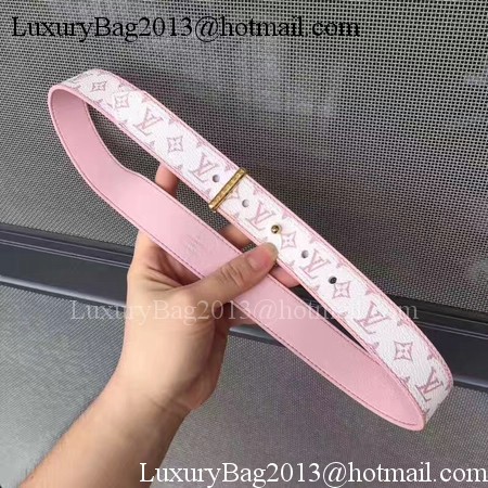Louis Vuitton 30mm Pink Belt M9306 Gold