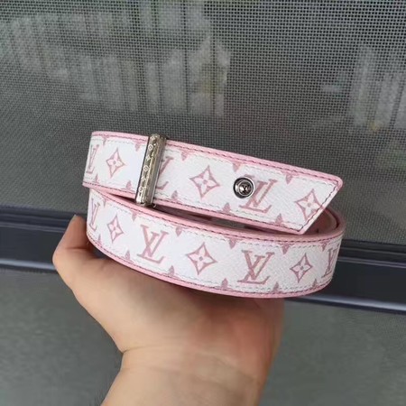 Louis Vuitton 30mm Pink Belt M9306 Silver