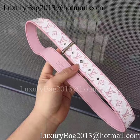 Louis Vuitton 30mm Pink Belt M9306 Silver