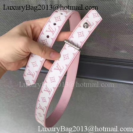 Louis Vuitton 30mm Pink Belt M9306 Silver