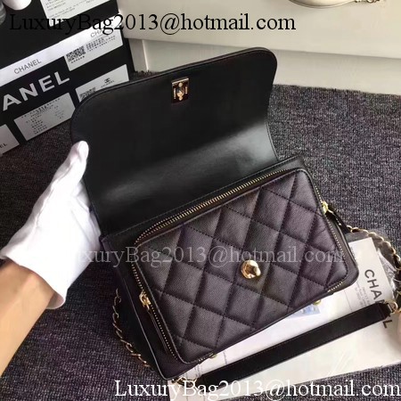 Chanel Classic Top Flap Bag Original Cannage Pattern A96587 Black