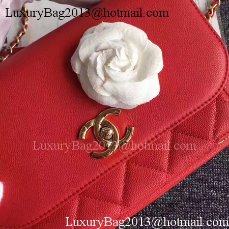 Chanel Classic Top Flap Bag Original Cannage Pattern A96587 Red