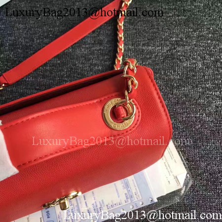 Chanel Classic Top Flap Bag Original Cannage Pattern A96587 Red