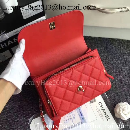 Chanel Classic Top Flap Bag Original Cannage Pattern A96587 Red