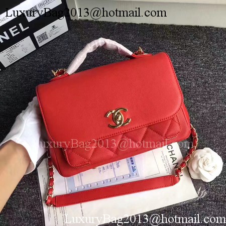 Chanel Classic Top Flap Bag Original Cannage Pattern A96587 Red