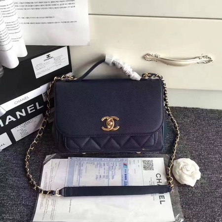 Chanel Classic Top Flap Bag Original Cannage Pattern A96587 Royal