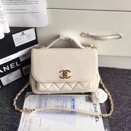 Chanel Classic Top Flap Bag Original Cannage Pattern A96587 White