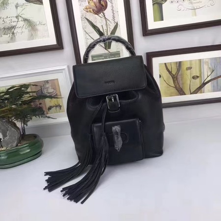 GUCCI Calfskin Leather Backpack 387149 Black