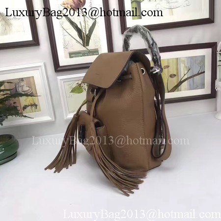 GUCCI Calfskin Leather Backpack 387149 Brown