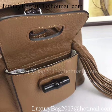 GUCCI Calfskin Leather Backpack 387149 Brown