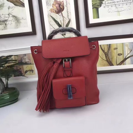 GUCCI Calfskin Leather Backpack 387149 Red