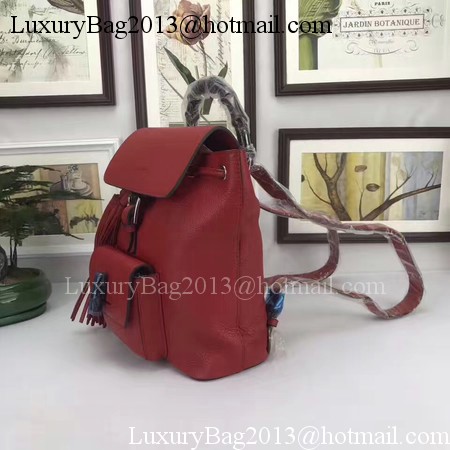 GUCCI Calfskin Leather Backpack 387149 Red