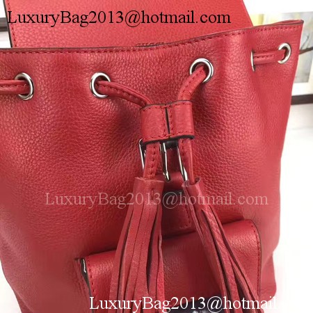 GUCCI Calfskin Leather Backpack 387149 Red