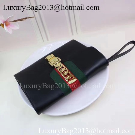 Gucci Calfskin Leather Clutch 477627 Black