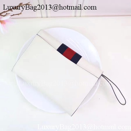 Gucci Calfskin Leather Clutch 477627 White