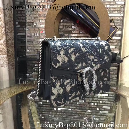 Gucci Dionysus Embroidered Shoulder Bag 400235E Black
