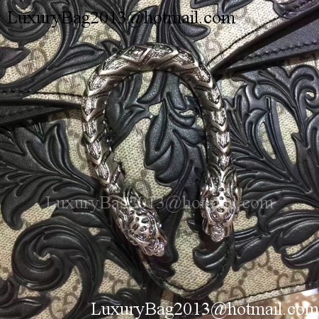 Gucci Dionysus Embroidered Shoulder Bag 400235E Black