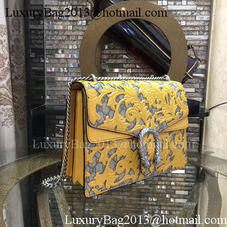 Gucci Dionysus Embroidered Shoulder Bag 400235E Yellow