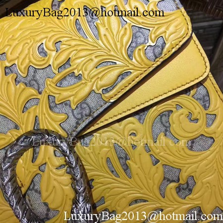 Gucci Dionysus Embroidered Shoulder Bag 400235E Yellow