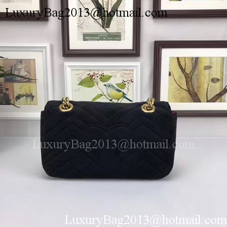 Gucci GG Marmont Embroidered Velvet mini Bag 446744 Black