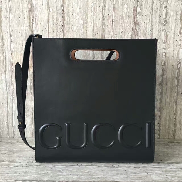 Gucci Ghost Calfskin Leather Shopper Bag 414476 Black