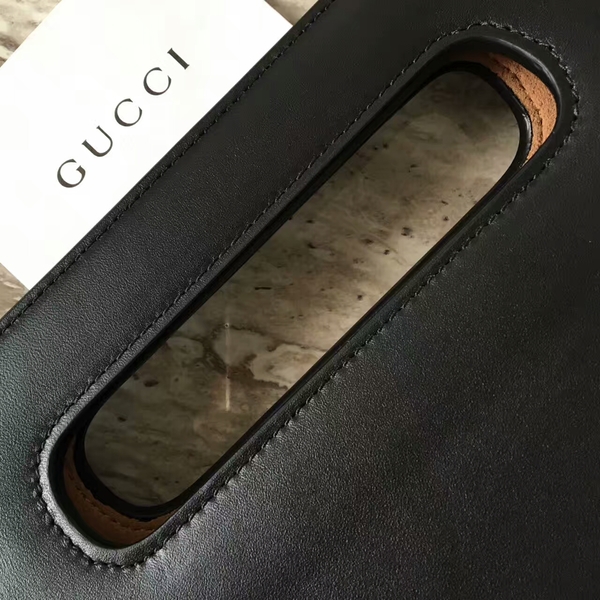 Gucci Ghost Calfskin Leather Shopper Bag 414476 Black