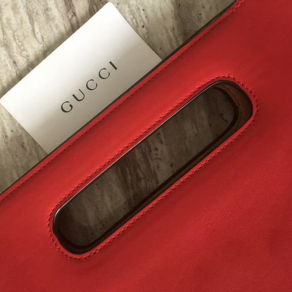 Gucci Ghost Calfskin Leather Shopper Bag 414476 Red