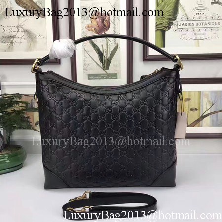 Gucci Miss Signature Leather Hobo Bag 326514 Black