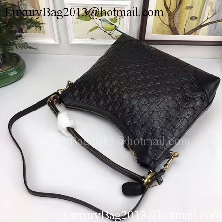 Gucci Miss Signature Leather Hobo Bag 326514 Black