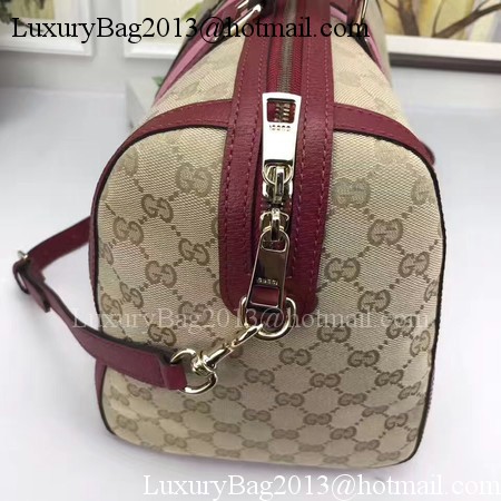 Gucci Vintage Web Multicolour Canvas Boston Bag 406868 Wine