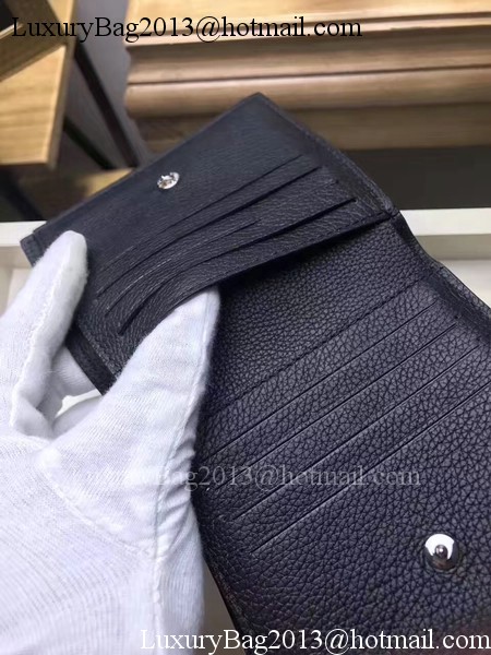 Louis Vuitton Calf Leather LOCKME II COMPACT WALLET M64309 Black