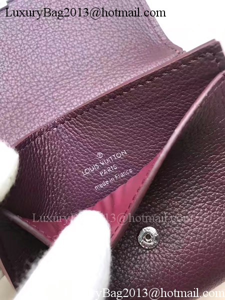 Louis Vuitton Calf Leather LOCKME II COMPACT WALLET M64309 Wine