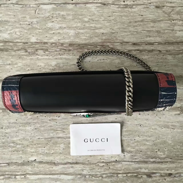 Gucci Now PYTHON Shoulder Bag 453753 Black