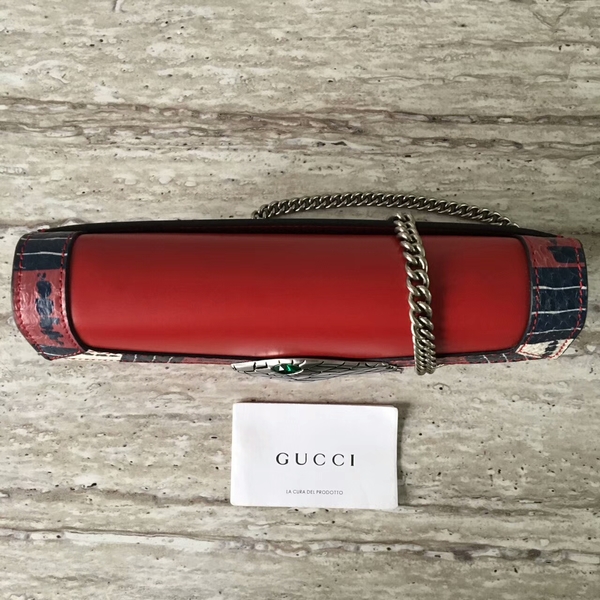 Gucci Now PYTHON Shoulder Bag 453753 Red