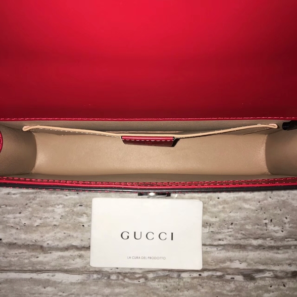 Gucci Now PYTHON Shoulder Bag 453753 Red