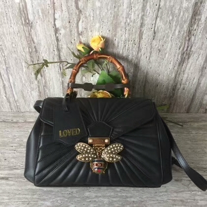 Gucci Queen Margaret Quilted Leather Top Handle Bag A476531 Black