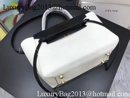 Celine Belt Bag Original Litchi Leather C3349 White&Black