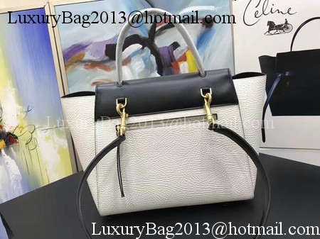 Celine Belt Bag Original Litchi Leather C3349 White&Black