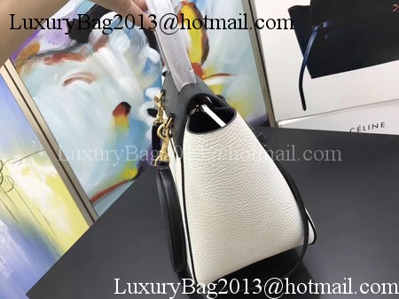 Celine Belt Bag Original Litchi Leather C3349 White&Black