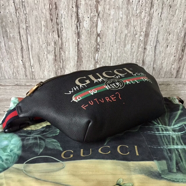 Gucci Calfskin Leather Pocket 493869 Black