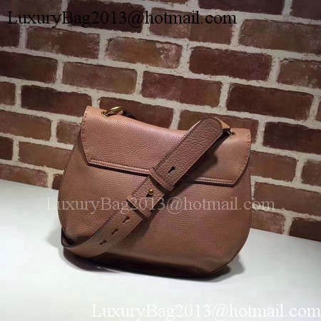 Gucci GG Marmont Leather Shoulder Bag 409154 Brown