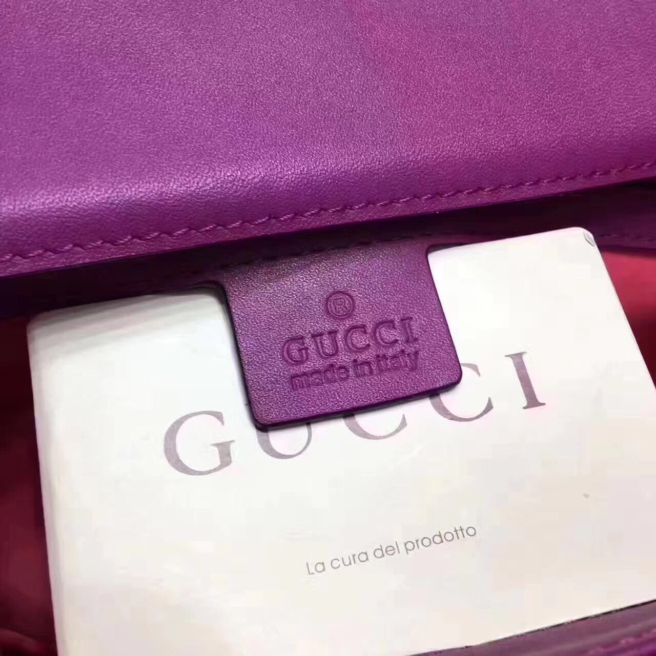 Gucci Suede Leather Shoulder Bag 17816 Purple