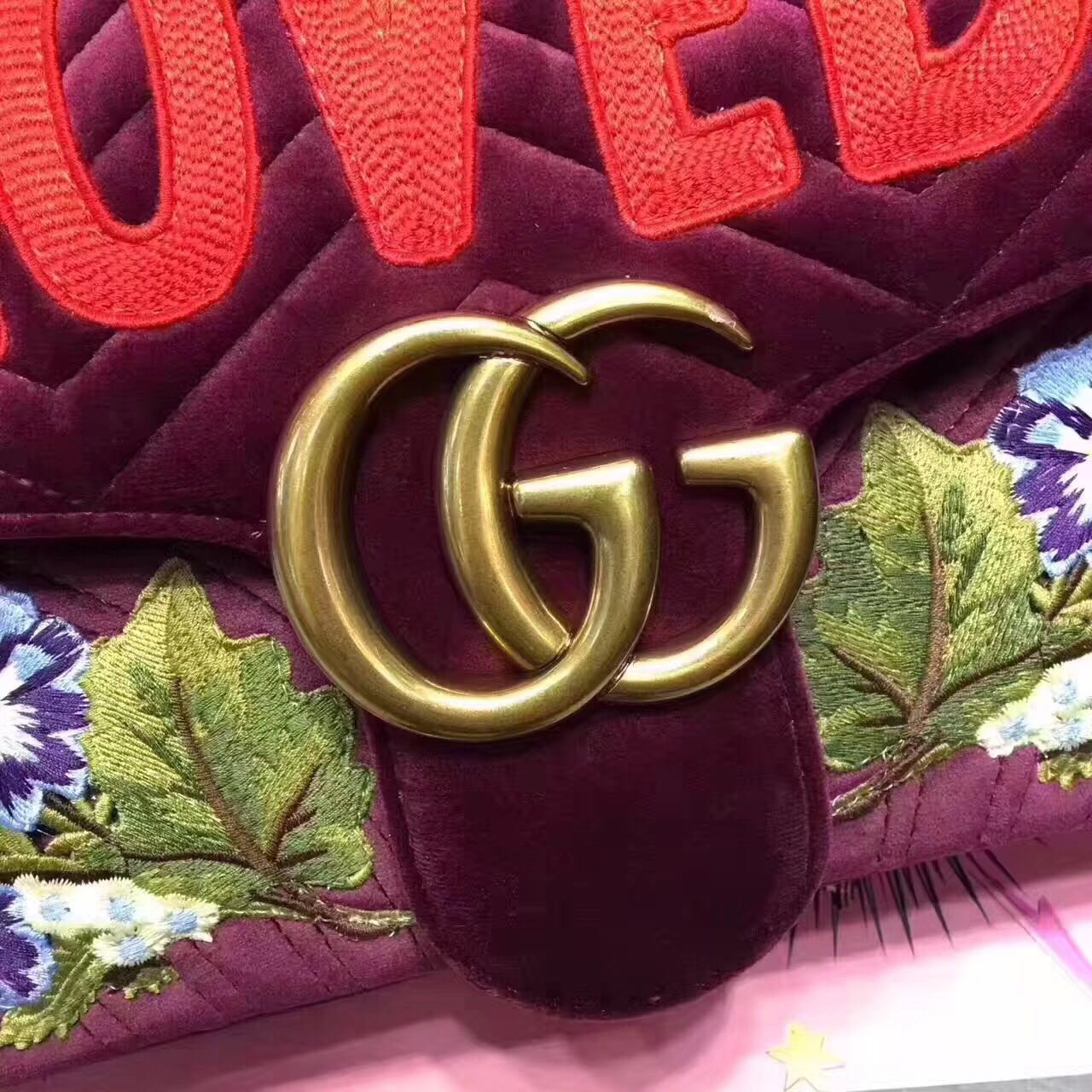 Gucci Suede Leather Shoulder Bag 17816 Purple