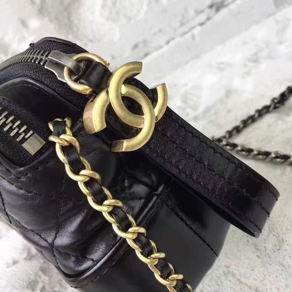 Chanel 2017 Gabrielle Original Leather Shoulder Bag 17817 Black