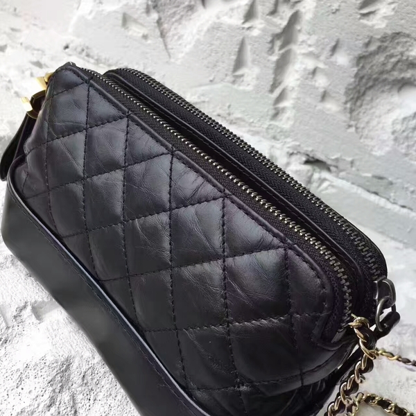 Chanel 2017 Gabrielle Original Leather Shoulder Bag 17817 Black