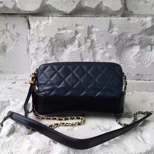 Chanel 2017 Gabrielle Original Leather Shoulder Bag 17817 Dark Blue