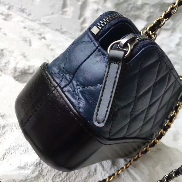 Chanel 2017 Gabrielle Original Leather Shoulder Bag 17817 Dark Blue