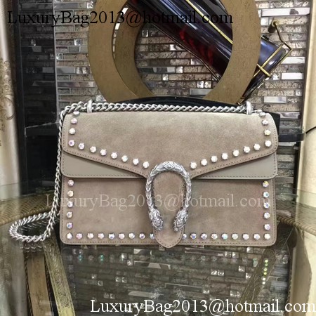 Gucci Dionysus Suede Shoulder Bag with Crystals 400249 Apricot