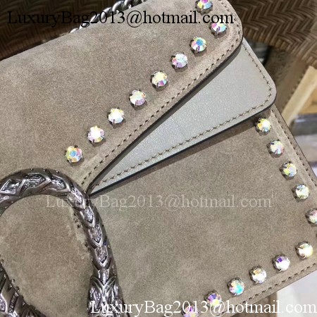 Gucci Dionysus Suede Shoulder Bag with Crystals 400249 Apricot